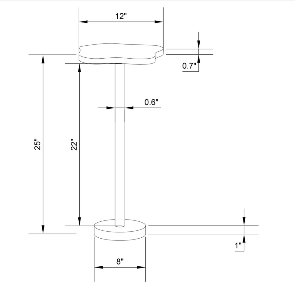 Organic Glass and Iron Accent Table - Bronze