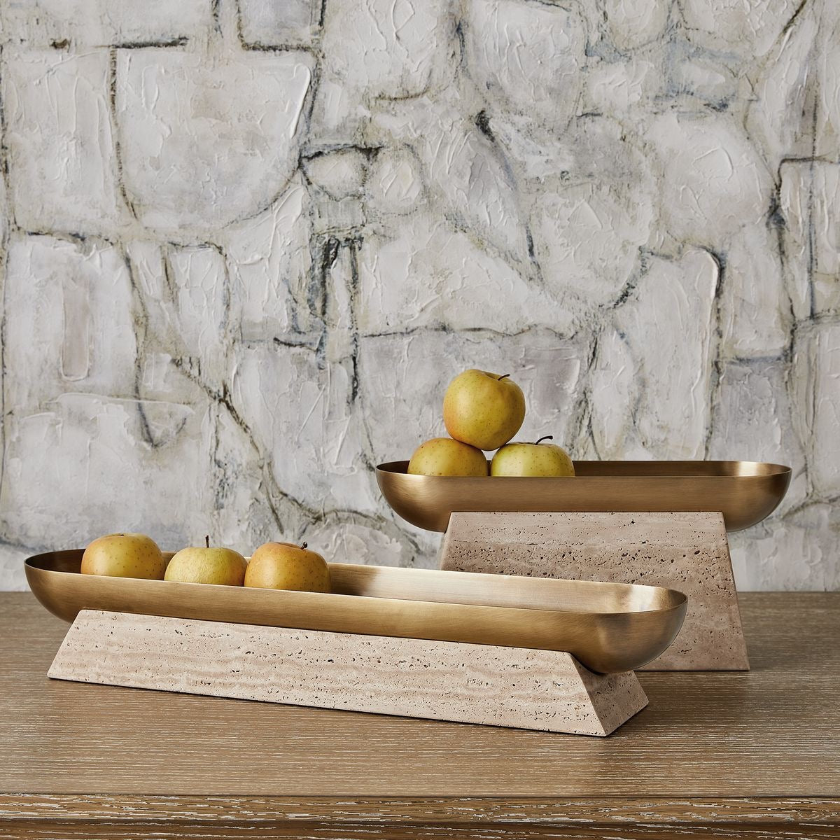 Raised Travertine Bowl