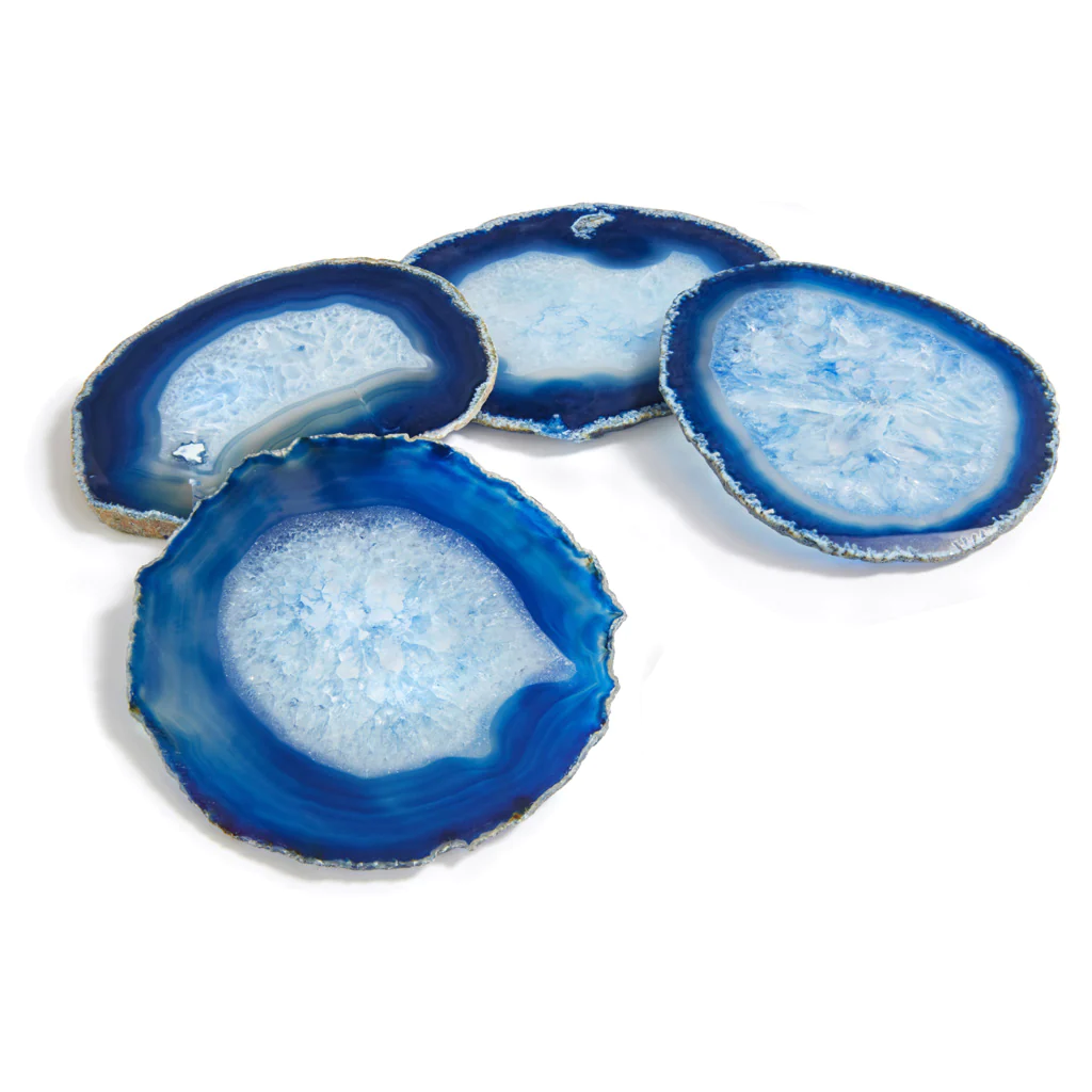 Agate Coasters / Azure, set of 4