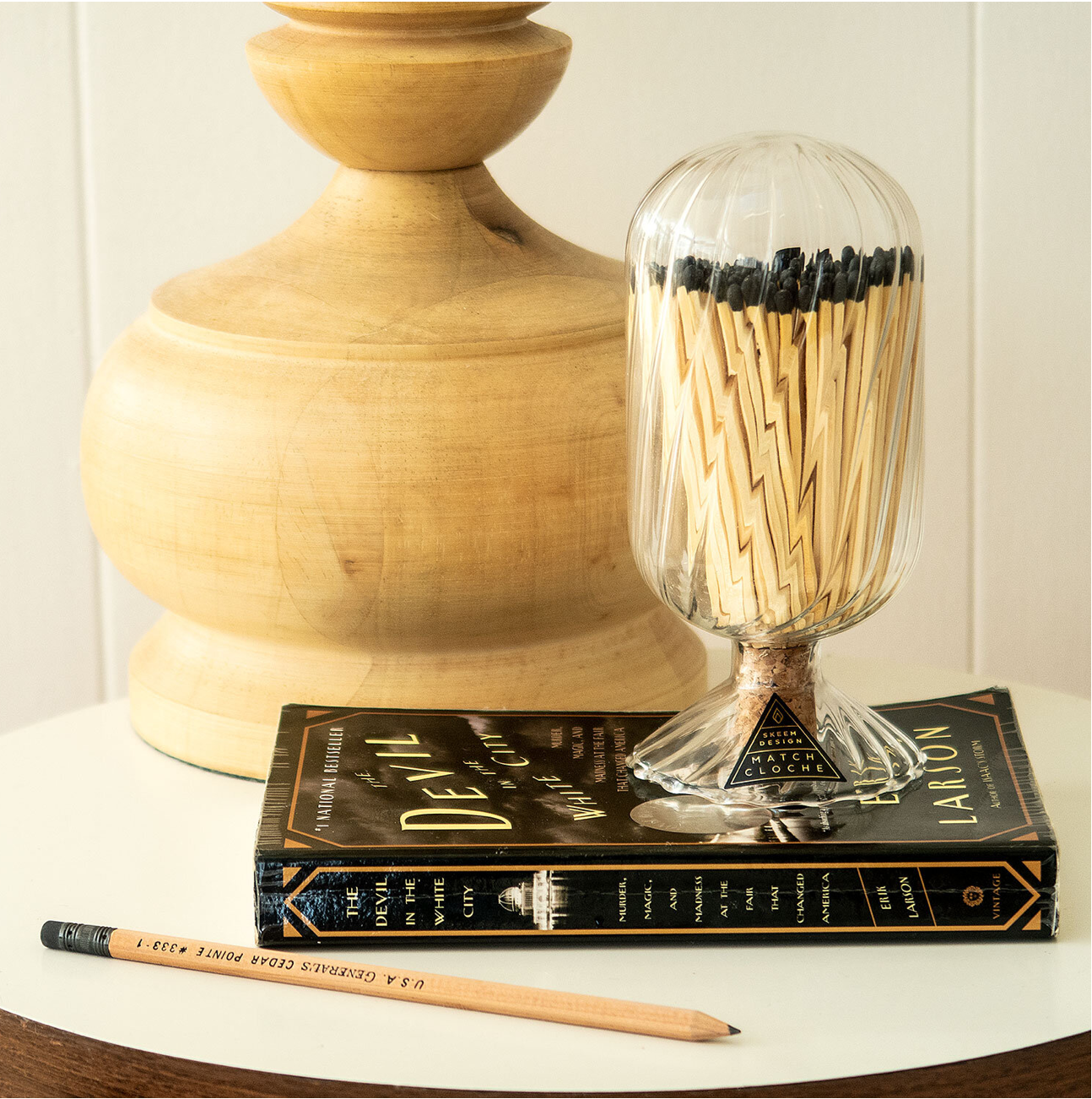 Spiral Match Cloche - Black Tipped Matches