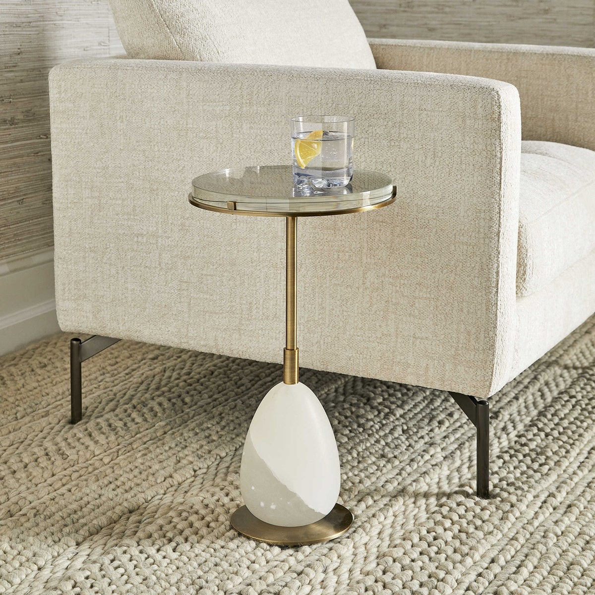 Alabaster Adjustable Accent Table