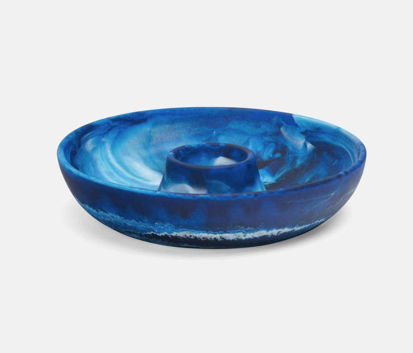 Hugo, Blue Swirled Resin Chip and Dip Bowl