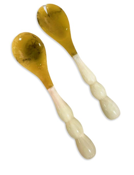 Resin Rio Bubble Salad Servers - White