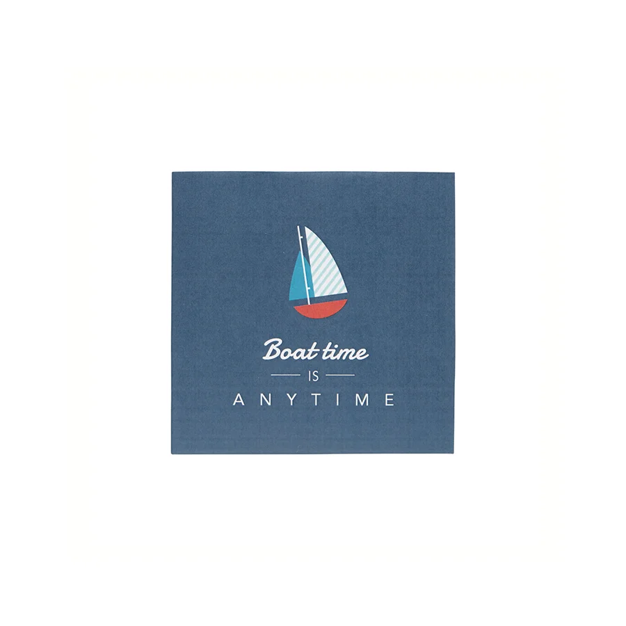 Boat Time Cocktail Napkin 20Pk Blue