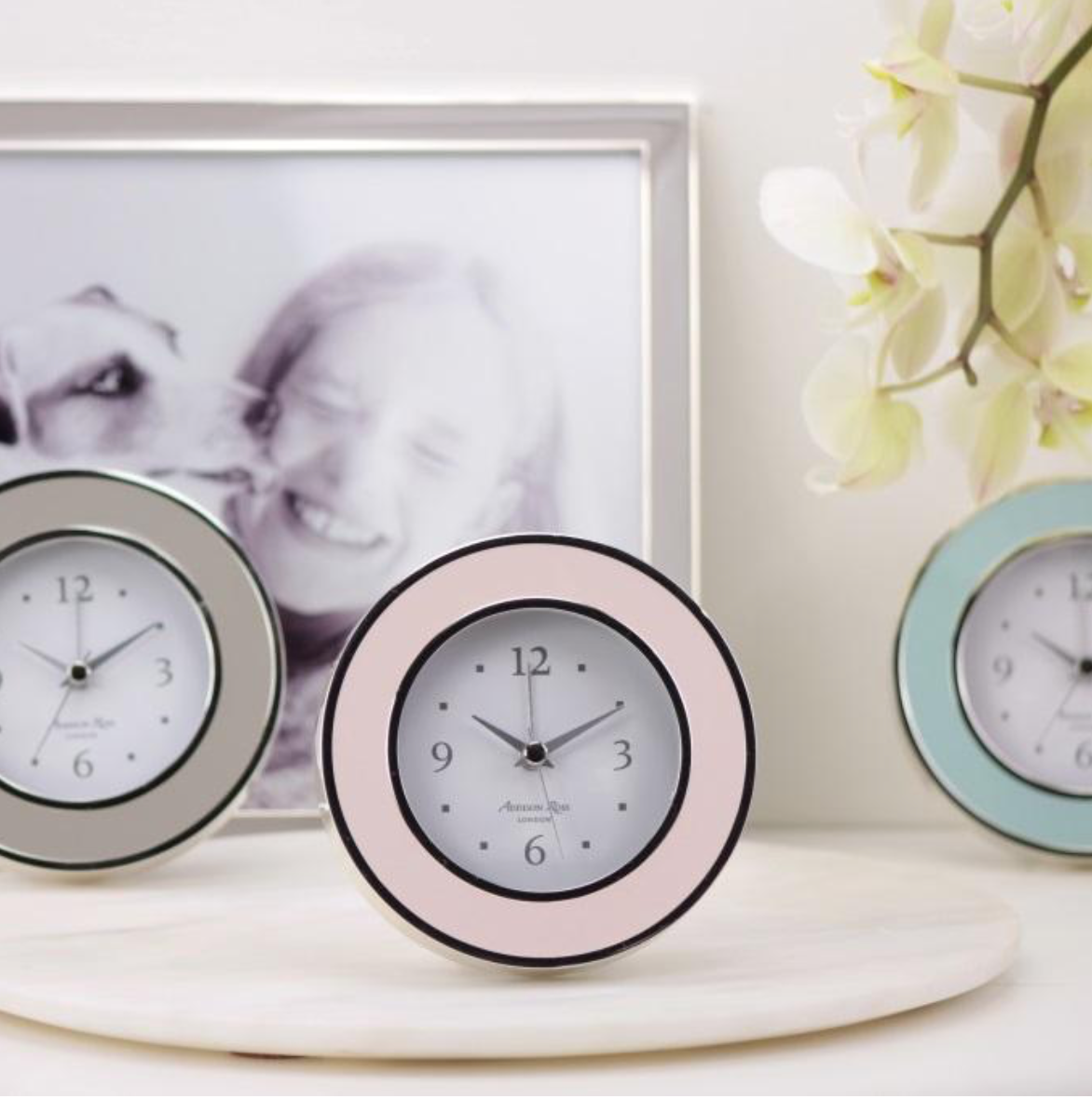 Light Pink & Silver Silent Alarm Clock