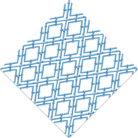 China Blue Bamboo Lattice Paper Cocktail Napkin | Pack of 20