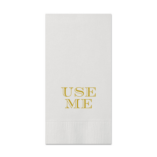 Use Me Paper Guest Towels, Pack of 20: Gold Foil Design