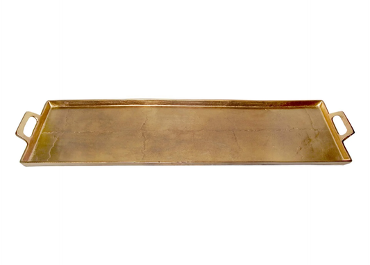 Aluminum Tray with Handles , Brass 10x34