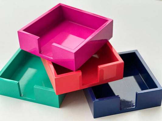 Large Bright Lacquer Tray: Hot Pink