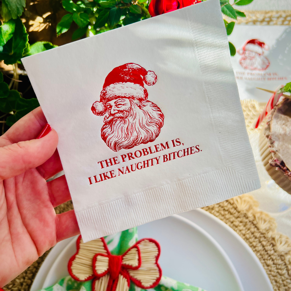 The Problem Is, I Like Naughty Bitches Cocktail Paper Napkins