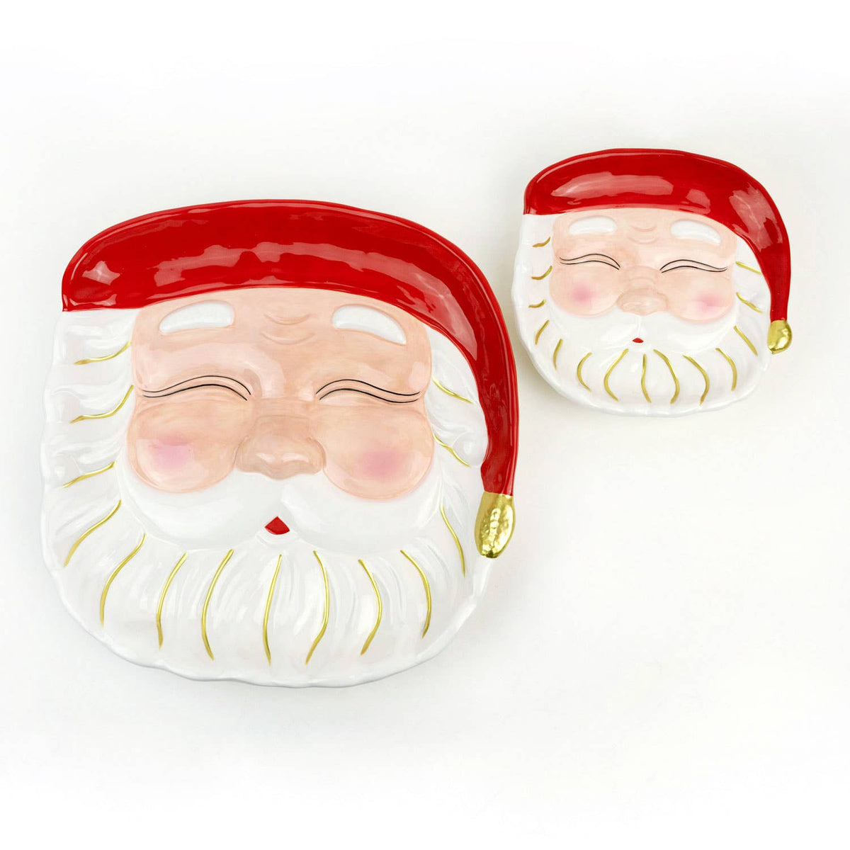 Red Santa Ceramic Dessert Plate, 7-Inch