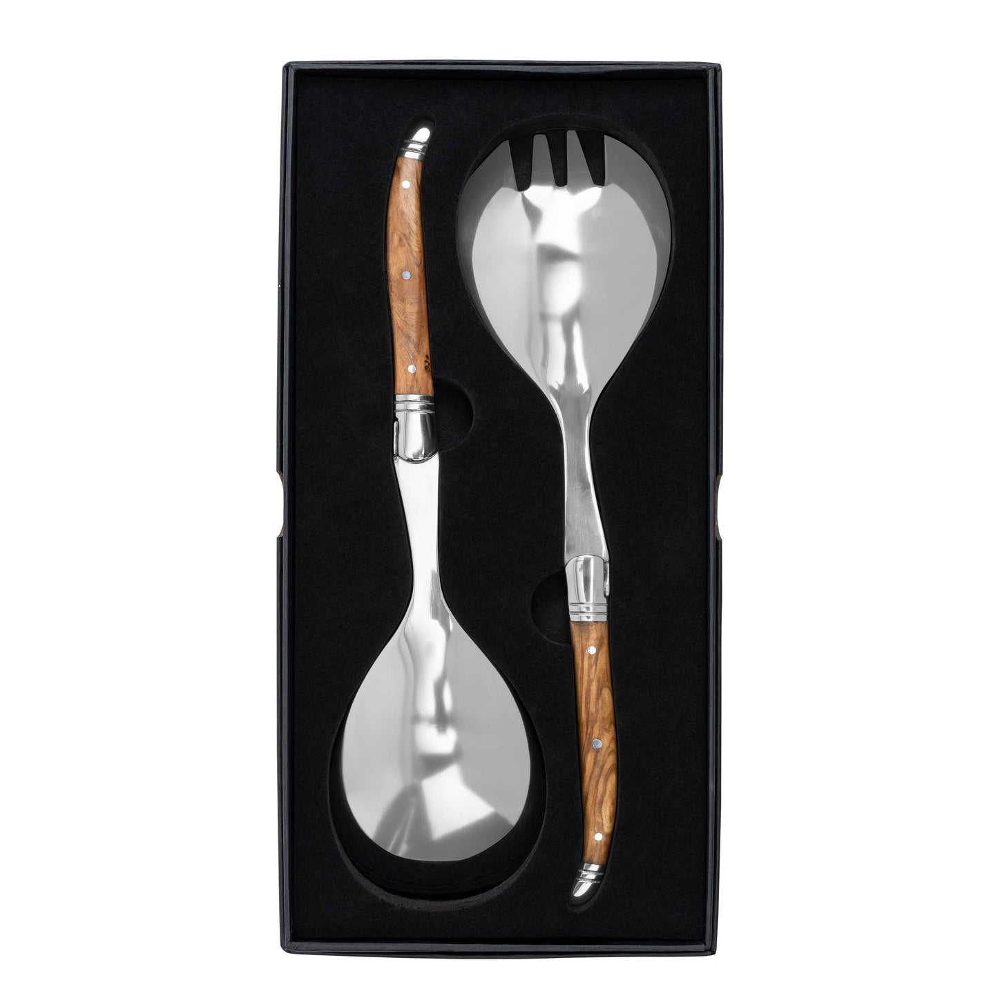 French Home Laguiole 2-Piece Olive Wood Salad Server Set