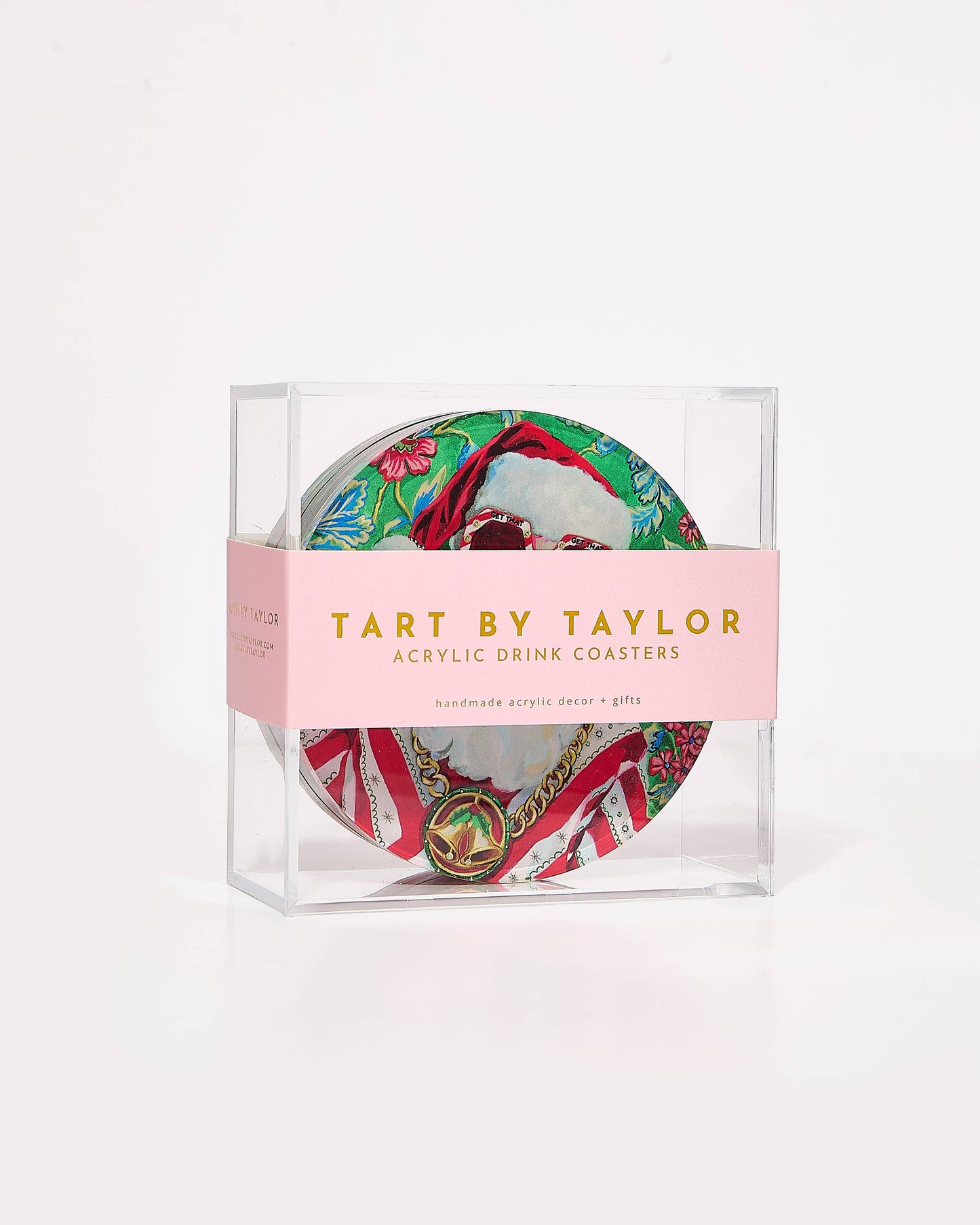 Swanky Santa Acrylic Coaster: Boxed Set of 4