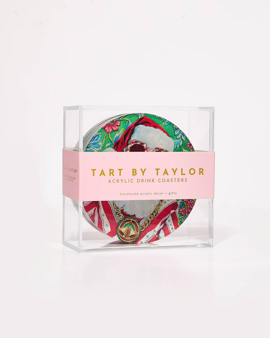 Swanky Santa Acrylic Coaster: Boxed Set of 4
