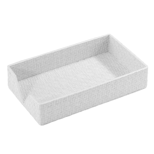 Wicker White Guest Towel Holder