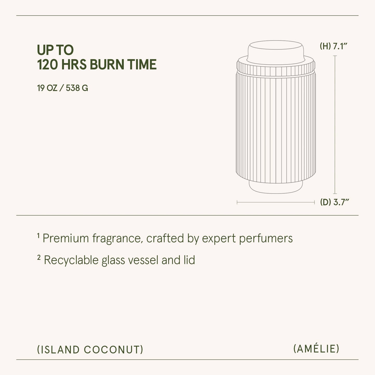 Amélie - Island Coconut 19oz Candle Tester