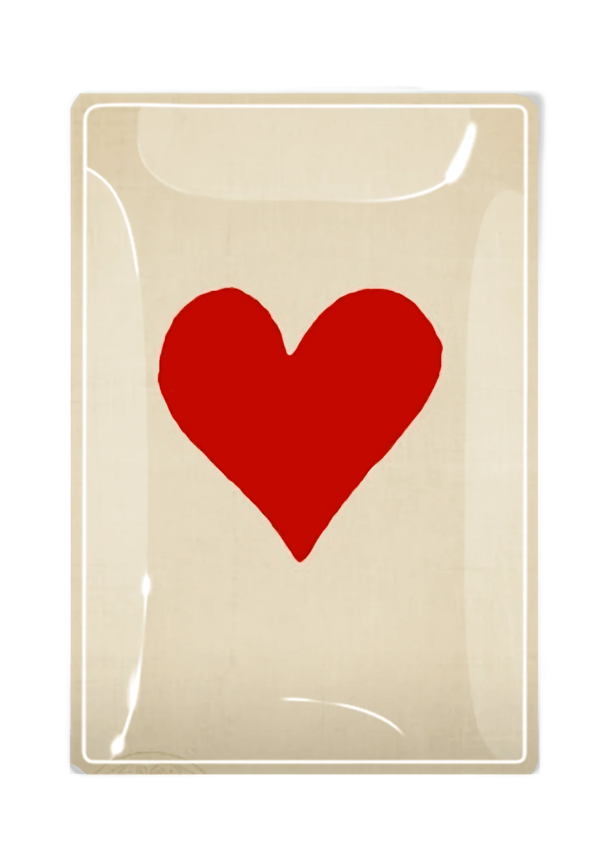 Red Long Heart Decoupage Glass Tray: 3.5"X 5.5"