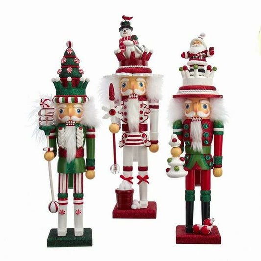 Snowman /Tree Santa Hat Nutcracker 17.5"