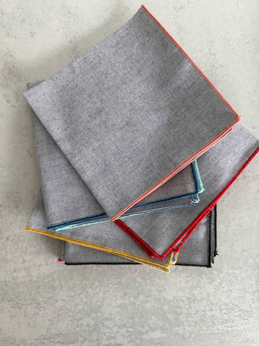 Sunwashed Chambray Cocktail Napkins, set of 8