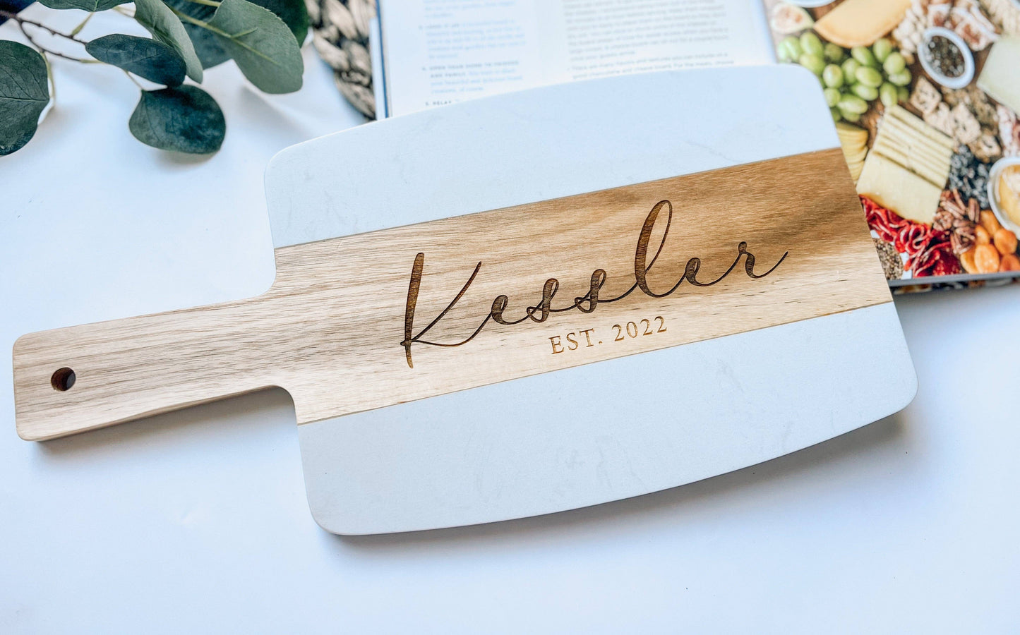 Large Marble Personalized Charcuterie Board