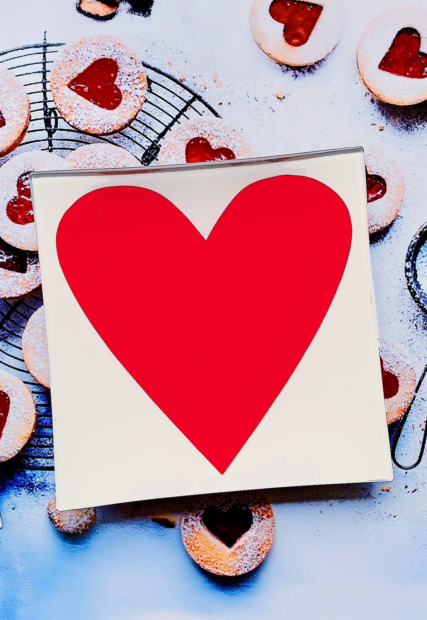 I Heart You Decoupage Glass Tray: 6"X 6"