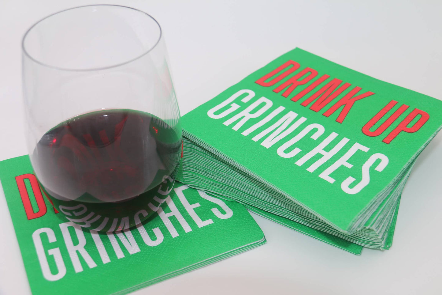 Funny Christmas Cocktail Napkins | Drink Up Grinches - 20ct: Default Title