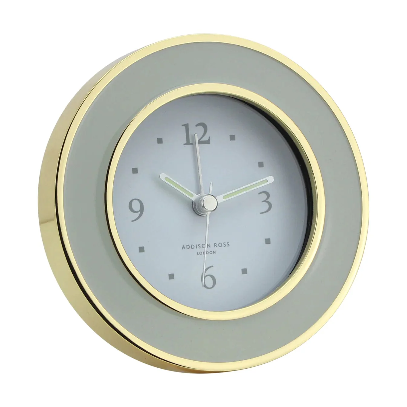 Stone Gray and Gold Enamel Alarm Clock