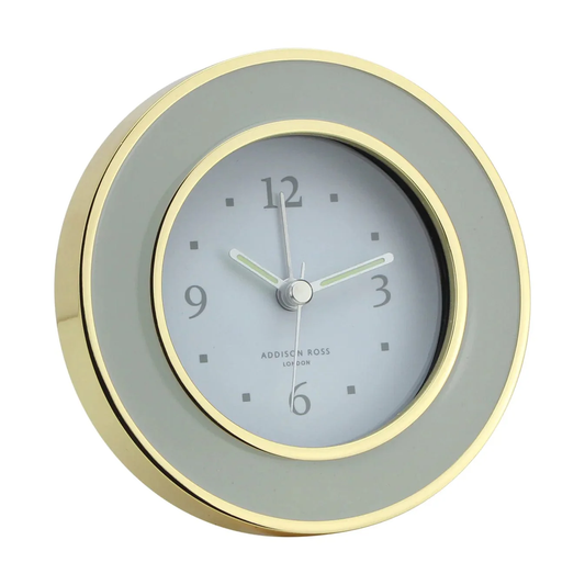 Stone Gray and Gold Enamel Alarm Clock