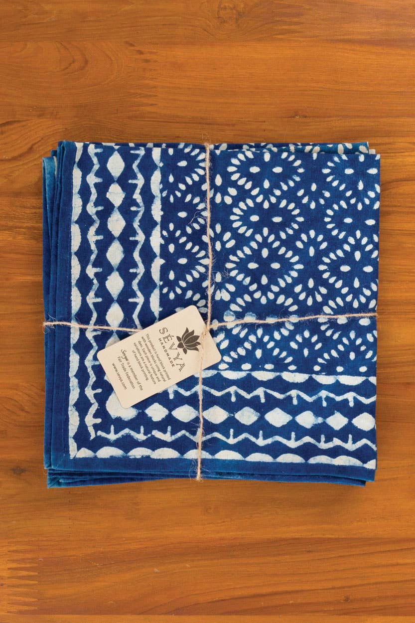 Indigo Block Print Napkin Set