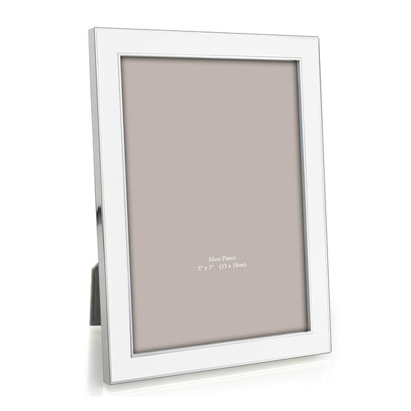 White Enamel & Silver Frame,8x10