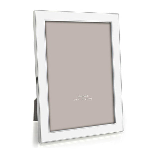 White Enamel & Silver Frame,8x10