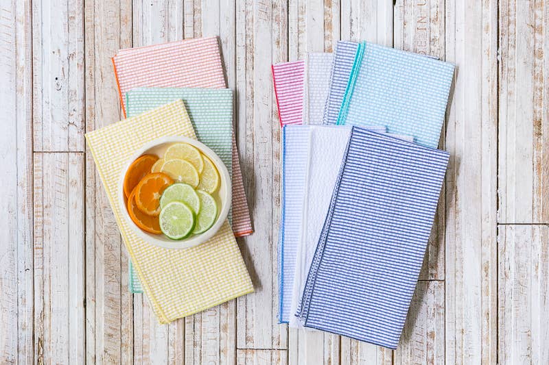 Seersucker Everyday Napkins, set of four: Green