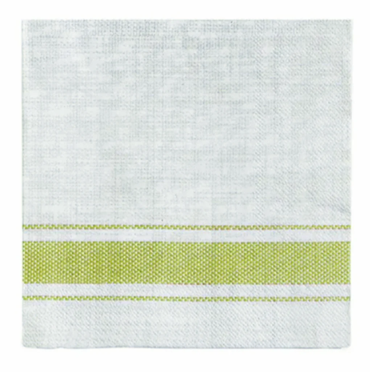 Bistro Stripe Cocktail Napkins, Green
