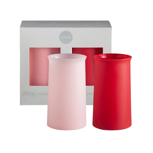 cherry + blush | stegg | silicone unbreakable highball glasses