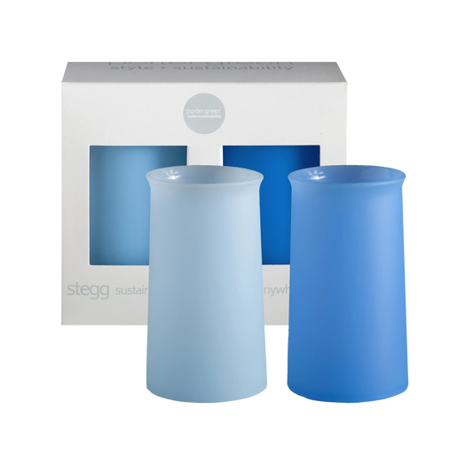 sky + kingfisher | stegg | silicone unbreakable highball glasses