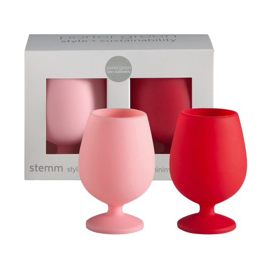 cherry + blush | stemm | silicone unbreakable wine glasses