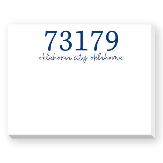 ZIP CODE DITTIE NOTEPAD: Navy