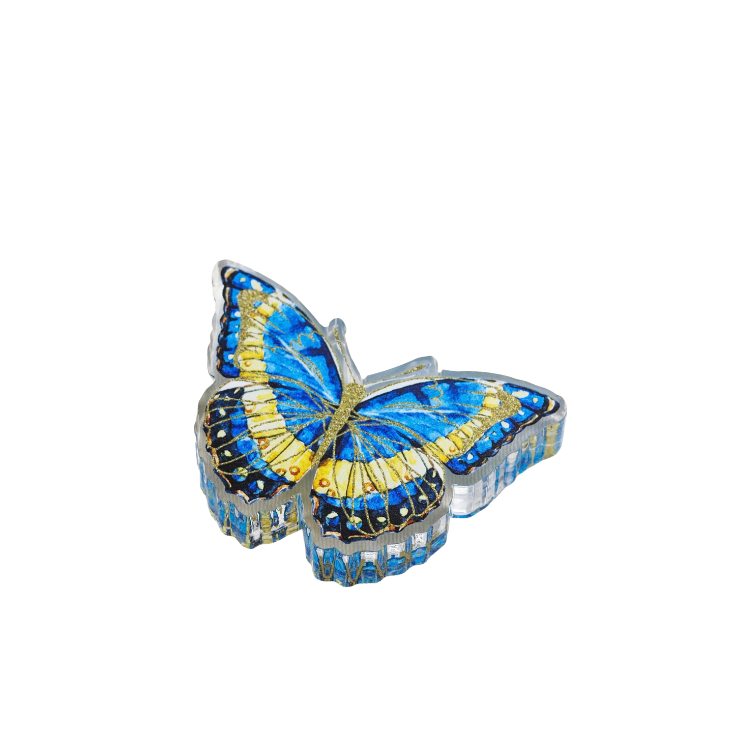 Acrylic Napkin Weight, Butterfly Blues
