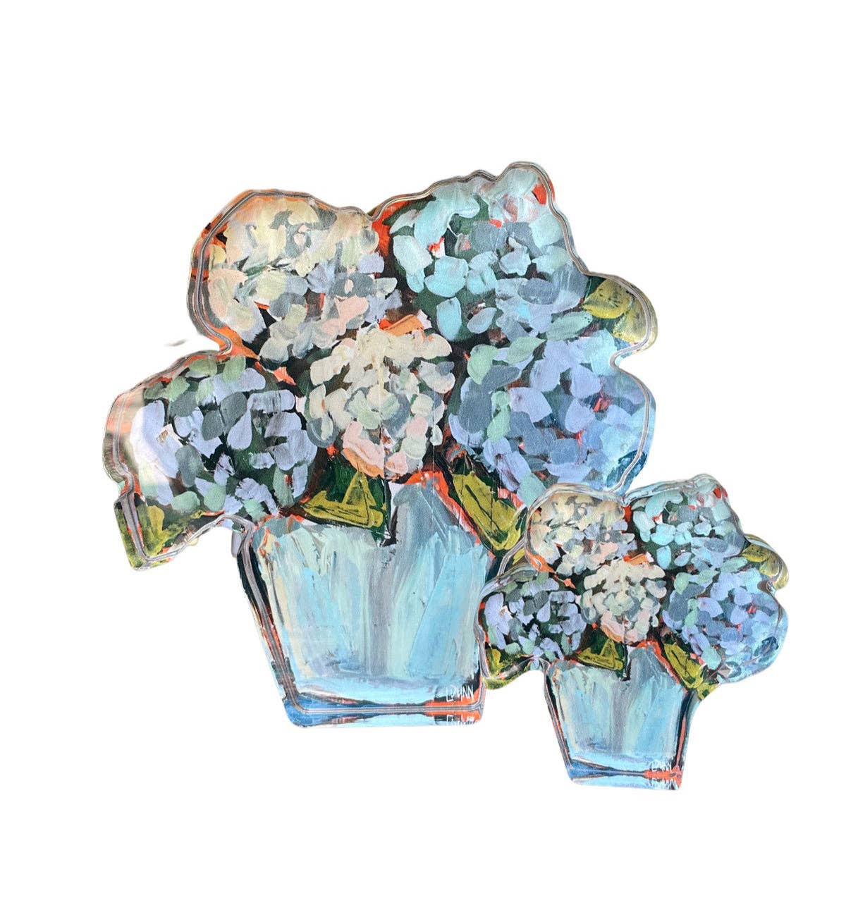 Blue Hydrangea Acrylic Bloom Block LARGE: Large Acrylic Block