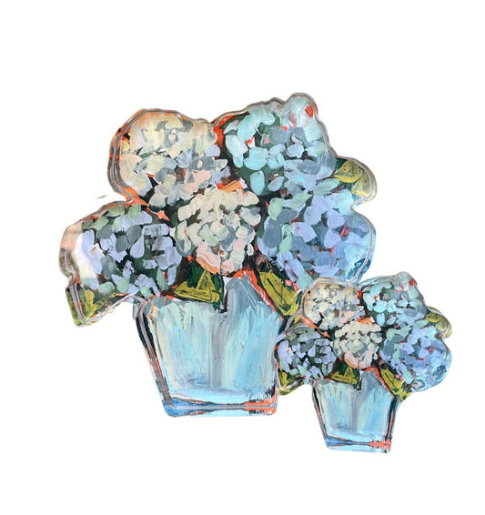 Blue Hydrangea Acrylic Bloom Block LARGE: Large Acrylic Block