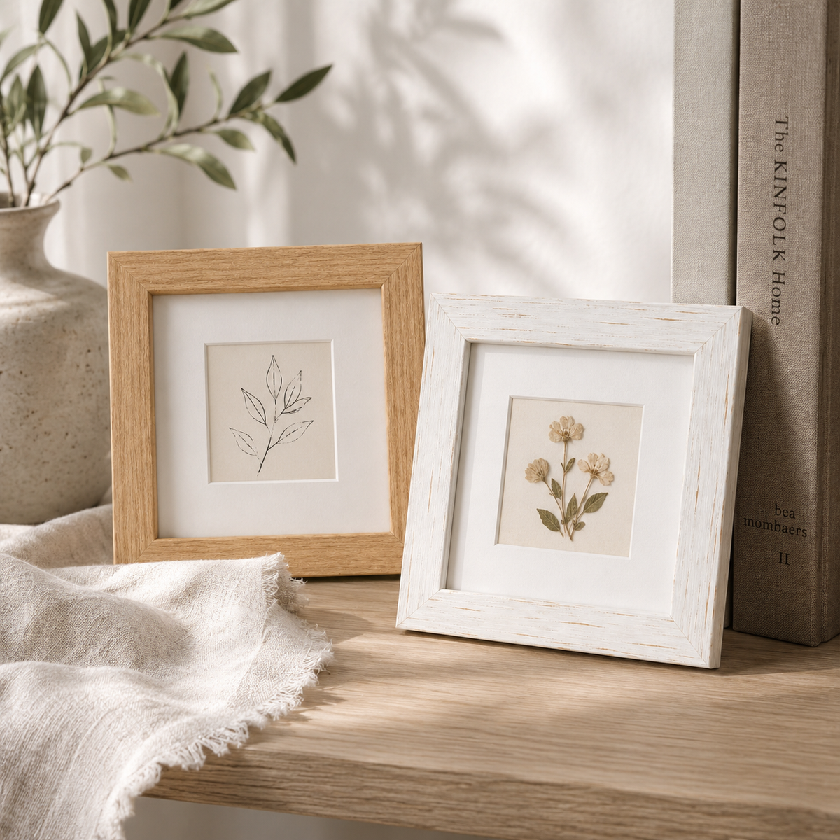 4 x 4" Square MDF Mini Picture Frame: Black / 4x4" (10x10cm) — with a mat