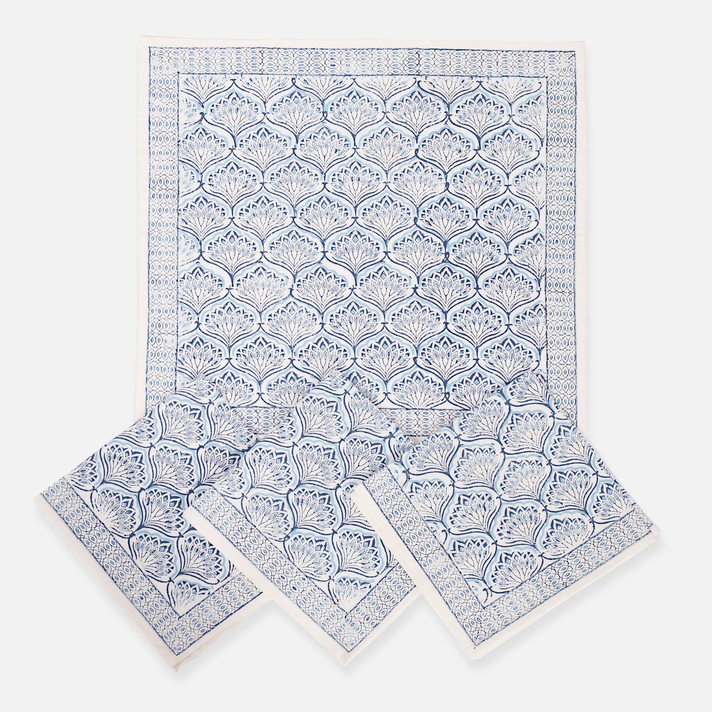 Blue Lotus Block Print Napkin Set
