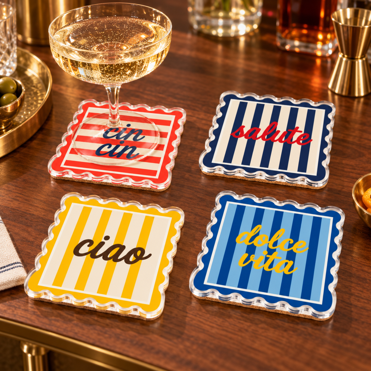Boxed Coaster Set, Dolce Vita Collection