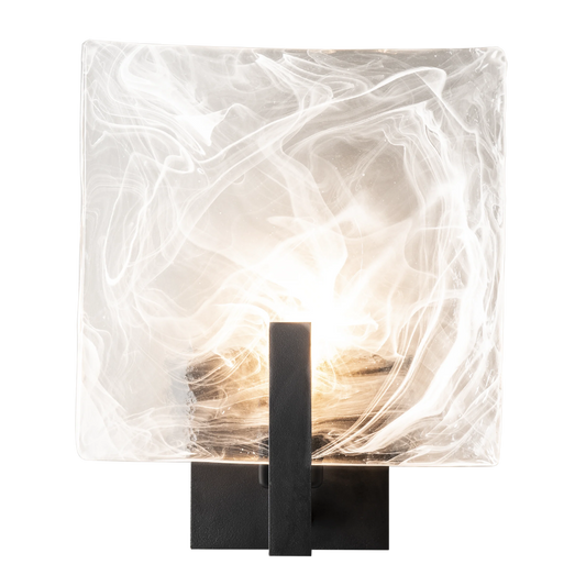 Arc Large 1-Light Bath Sconce, Black/White Swirl