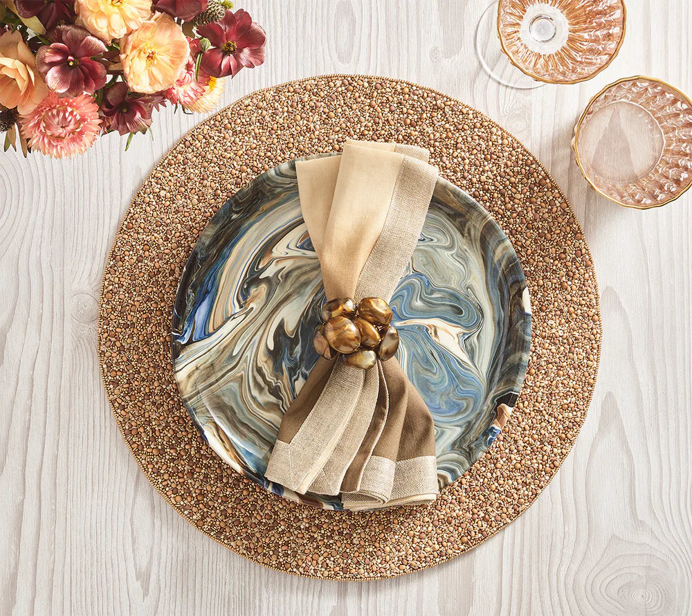 Bonton Brown & Gold Napkin Ring, Set of 4