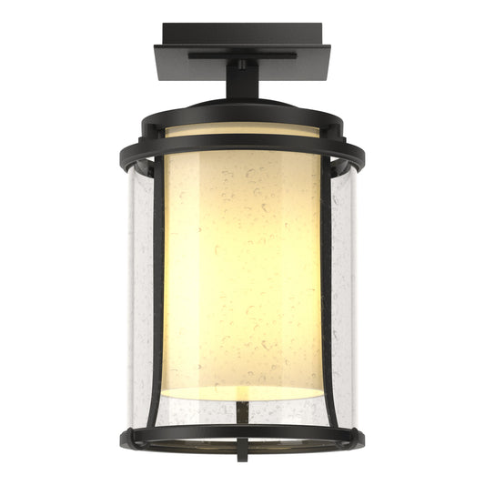 Meridian Outdoor Semi-Flush / Coastal Black & Opal Glass