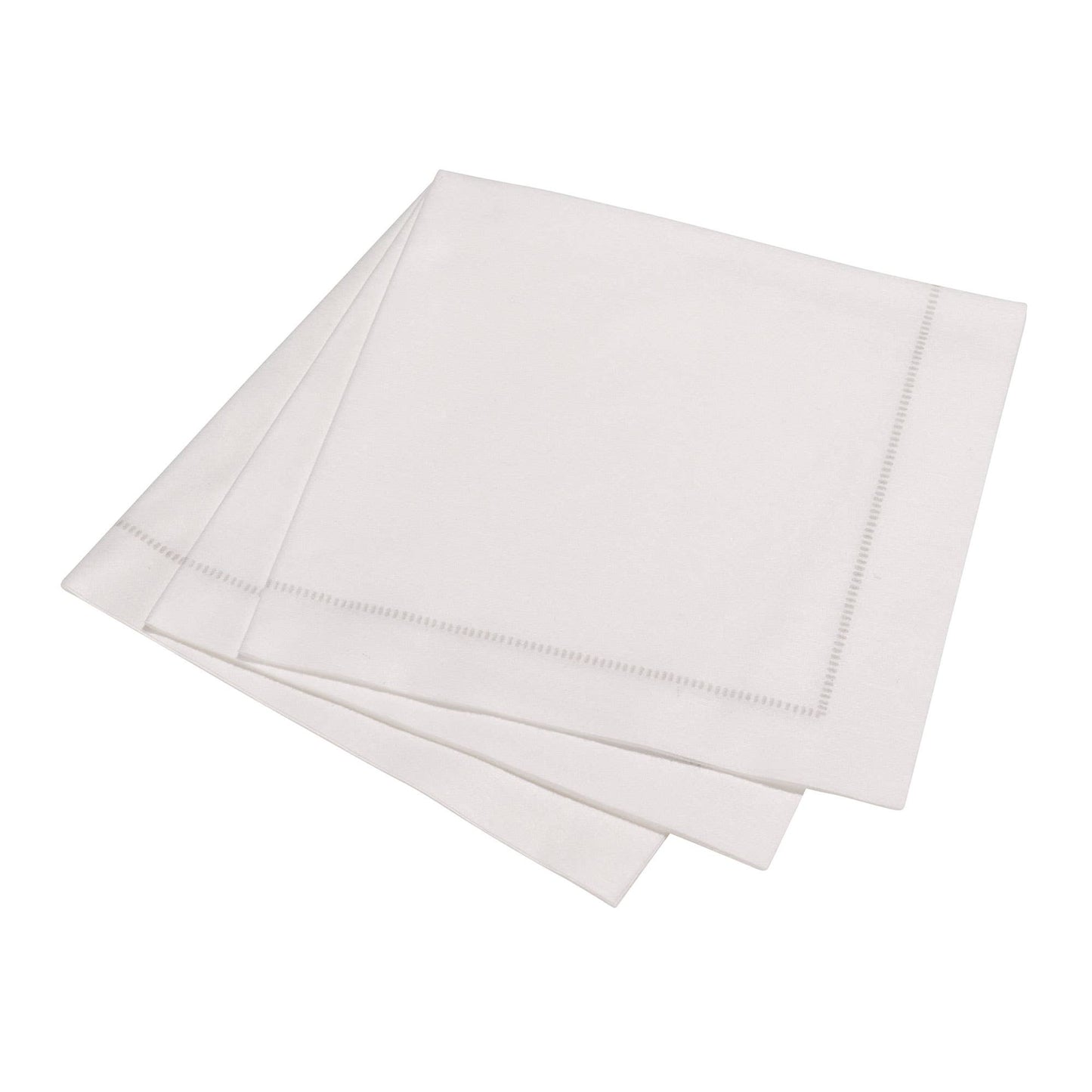 25ct Hemstitch Napkins | Dinner, Cocktail & Guest Size: Silver Grey / Guest Towel (33x40cm)