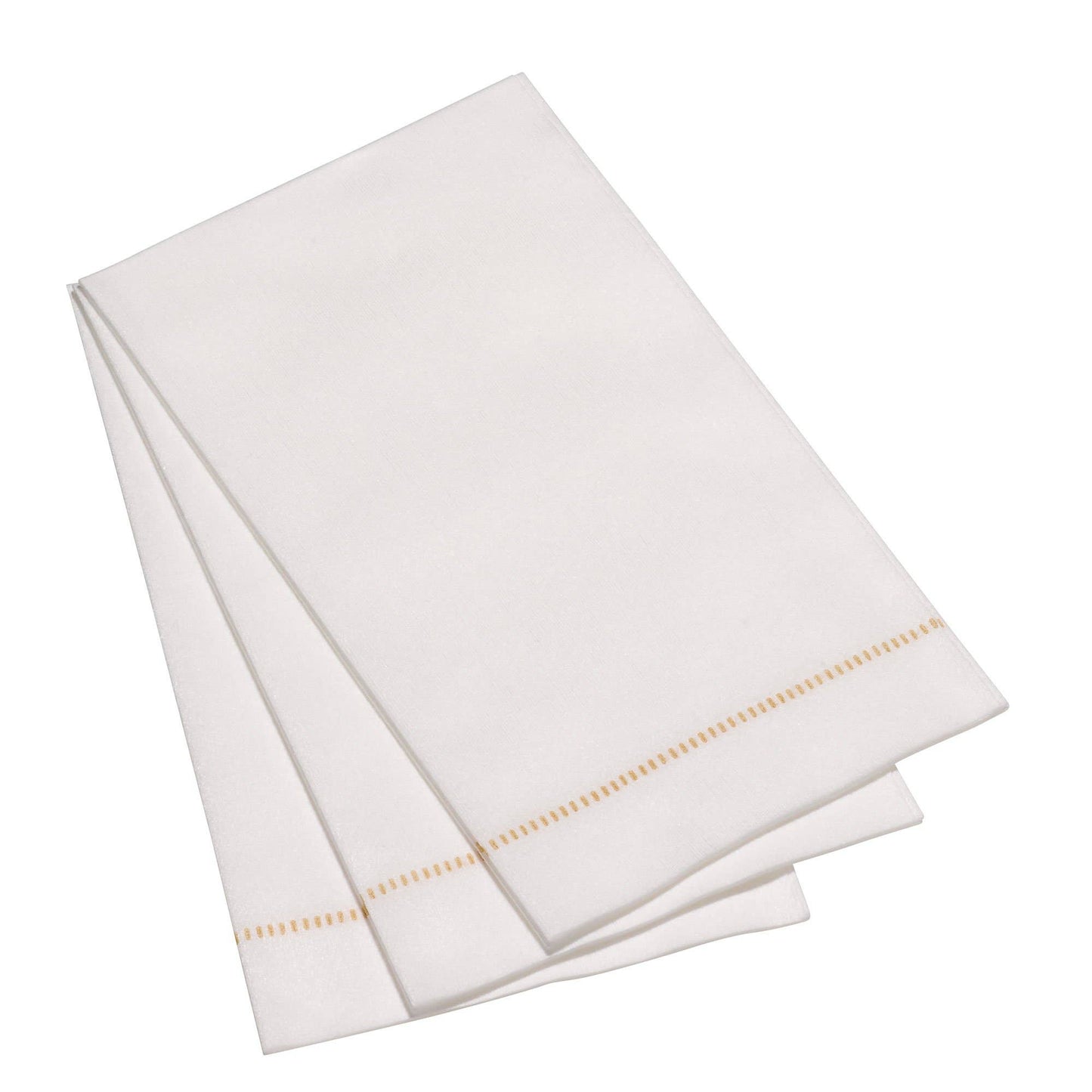 25ct Hemstitch Napkins | Dinner, Cocktail & Guest Size: Gold / Guest Towel (33x40cm)