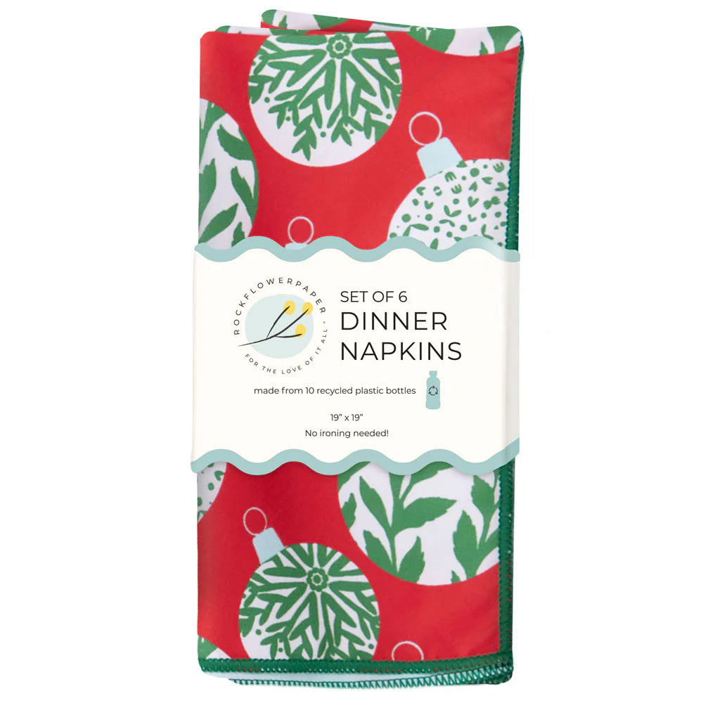 Scandi Ornaments Blue Dinner Napkin