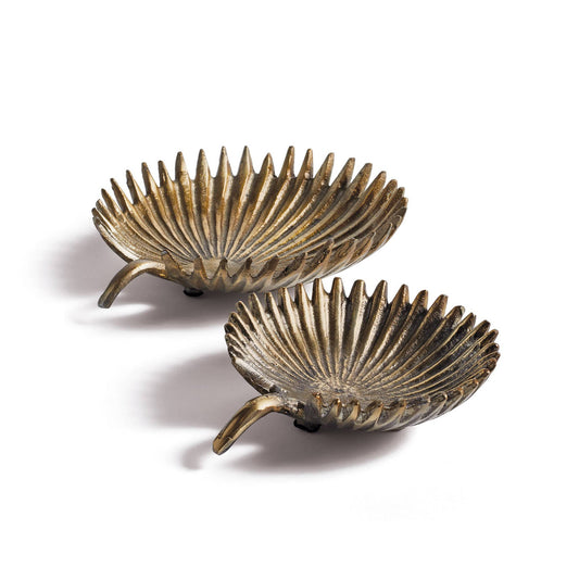 Hip Vintage Palm Antique Gold Dishes (Set of 2)